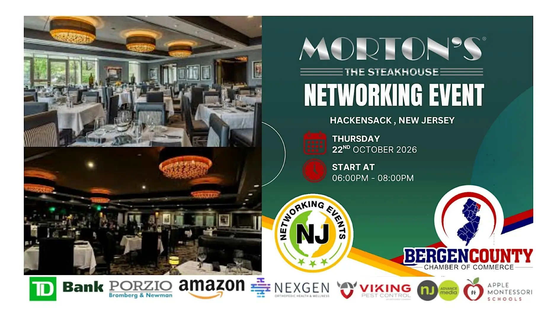 Networking at Morton’s Steakhouse – NJ Networking Events & Bergen County Chamber