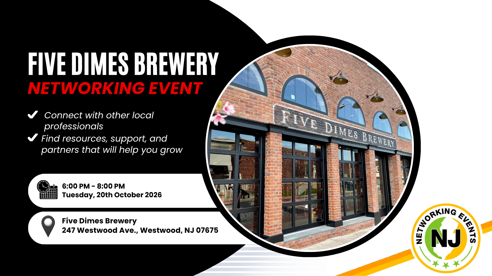 Networking at Five Dimes Brewery – October 20th, 2026