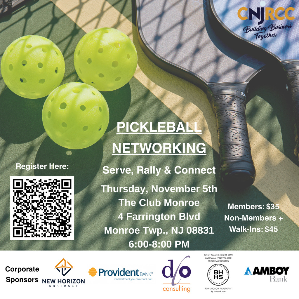 CNJRCC – Pickelball & Networking at the Club @ Monroe