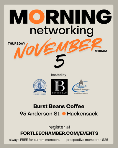 Fort Lee Chamber – Monthly Morning Networking (11/5/26)